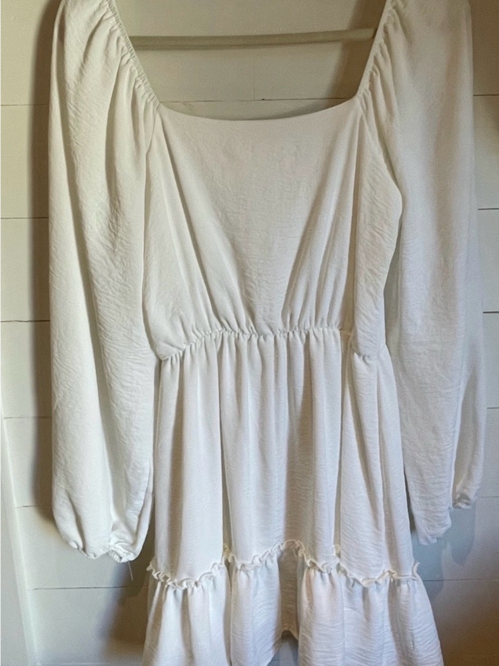 Altar'd State White Long Sleeve Peasant Dress